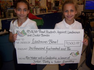 2009 PSALM School project: riasing funds for Landmines Blow! and water wells in Cambodia